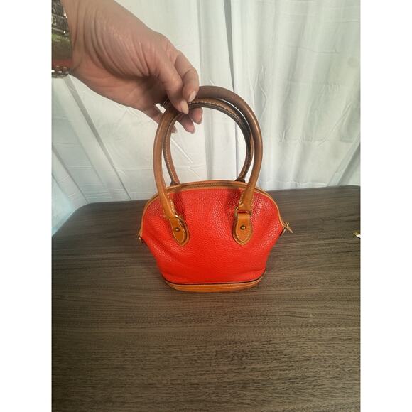 Vintage Dooney & Bourke all weather leather satchel bag. red pebbled leather - Picture 7 of 16